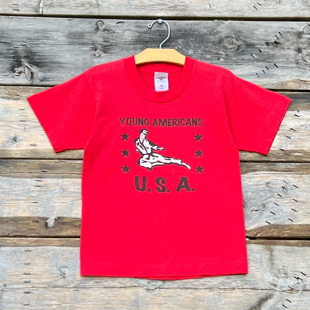 L USA Fruit of the Loom Single Stitch Cotton Blend Tee Boys’ 10/12